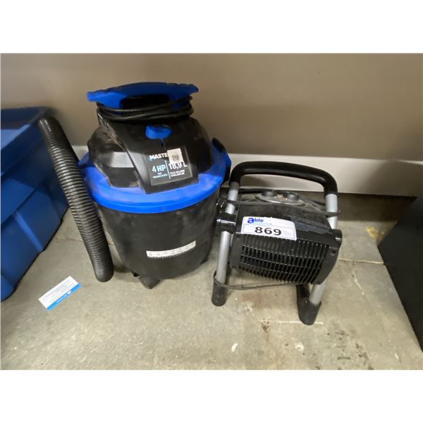 MASTERVAC SHOP VAC AND LASKO HEATER