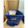 Image 1 : BIN INCLUDING ASSORTED TRAIL CAMS, SCALES, BBQ SET AND MORE