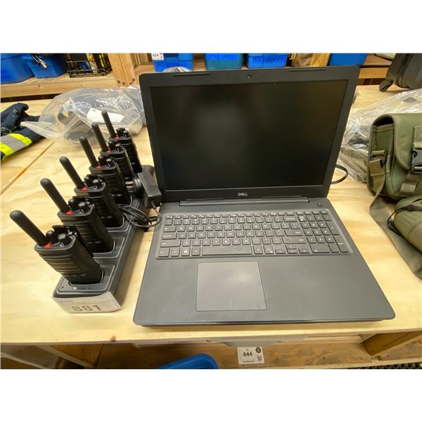 SET OF 6WALKIE TALKIES WITH CHARGER AND 4 DELL LAPTOPS (UNKNOWN RUNNING CONDITION)
