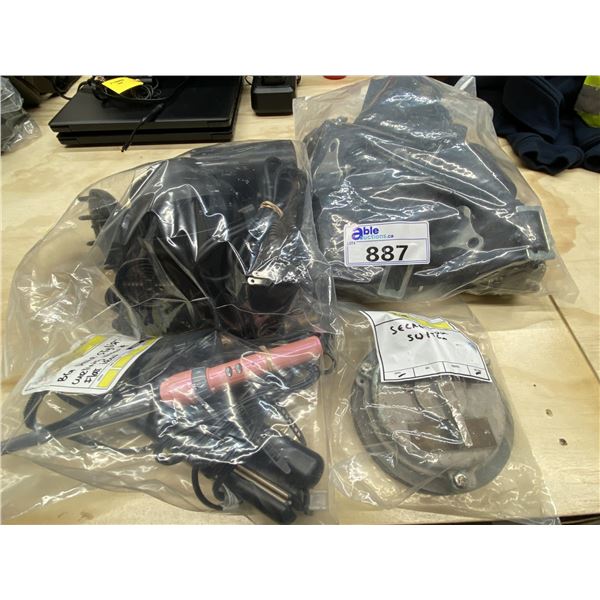 BAG OF HAIR STRAIGHTENERS, BAG OF HAIR DRYERS AND PROP SEAT BELTS