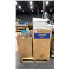 Image 1 : PALLET OF ASSORTED POOL FILTER HOSE, CAUTION TAPE, SAFETY VESTS, DROP CLOTHS, U-LINE CARDBOARD