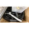Image 2 : PALLET OF ASSORTED POOL FILTER HOSE, CAUTION TAPE, SAFETY VESTS, DROP CLOTHS, U-LINE CARDBOARD