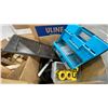 Image 5 : PALLET OF ASSORTED POOL FILTER HOSE, CAUTION TAPE, SAFETY VESTS, DROP CLOTHS, U-LINE CARDBOARD