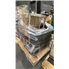 Image 2 : PALLET OF ASSORTED SET DEC ITEMS- METAL BENCH. TABLE TOP BBQ, WOOD STOVE & MORE