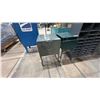 Image 2 : 2 MOBILE SMALL TABLES, SMALL GREY MULTI SECTION SHELF & RUSTIC GREEN METAL CABINET
