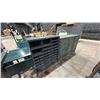Image 3 : 2 MOBILE SMALL TABLES, SMALL GREY MULTI SECTION SHELF & RUSTIC GREEN METAL CABINET
