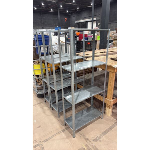 3 GALVANIZED METAL STORAGE SHELVES