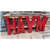 Image 1 : "HAYM" RED WALL MOUNT LETTERS