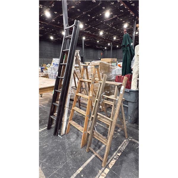 GROUP OF 5 ASSORTED WOODEN LADDERS