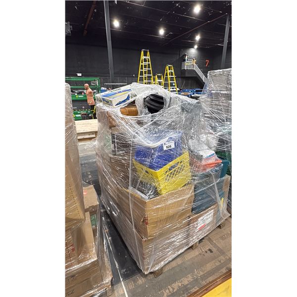 PALLET OF ASSORTED SET DEC ITEMS- HEAVY DUTY HOSE, TOOL CASES, FIRST AID SUPPLIES, VINTAGE