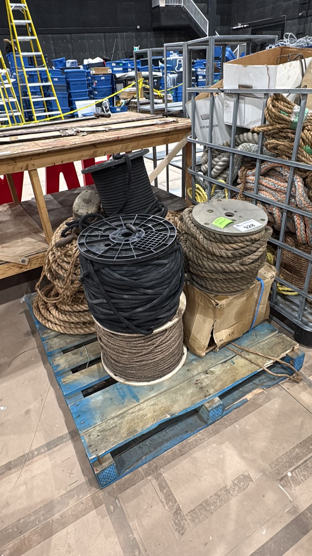 Ship Ropes Pallet PALLET OF ASSORTED NAUTICAL ROPE & HOIST - Able Auctions