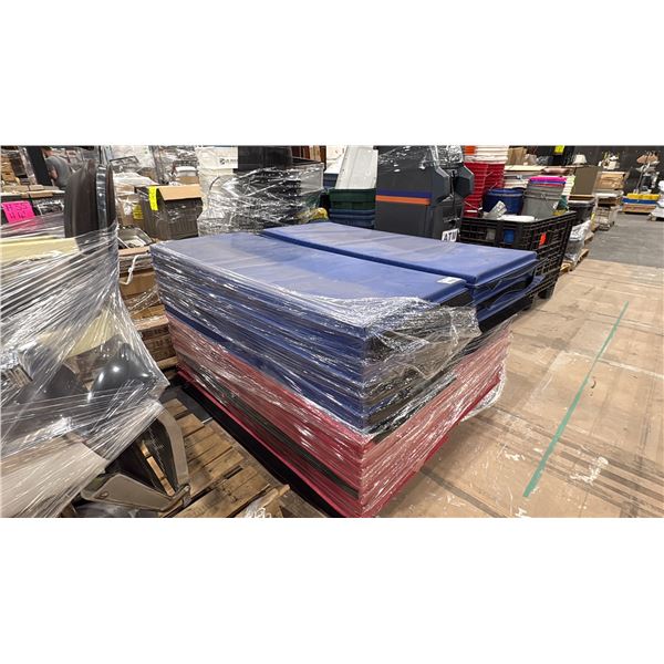 PALLET OF RED & BLUE GYM MATS