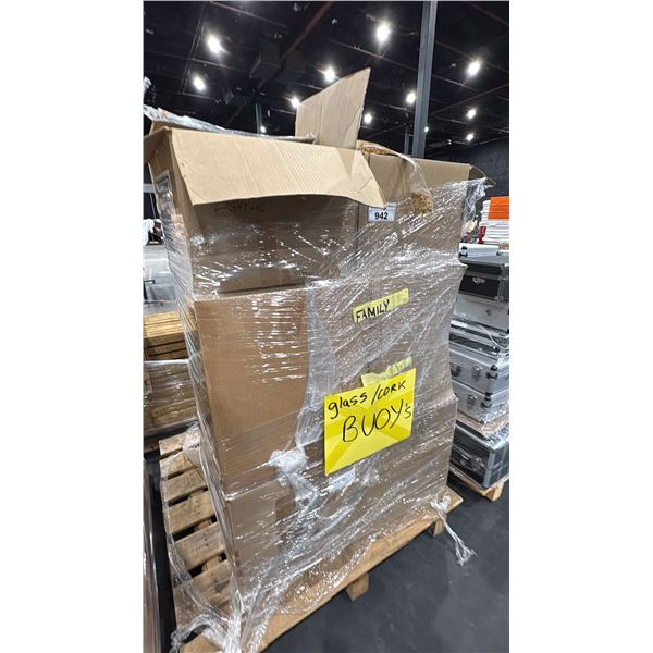 PALLET OF ASSORTED GLASS/CORK BUOYS