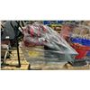Image 1 : PALLET OF ASSORTED SET DEC ITEMS-FIREBELLS, VASES, MEAT CURTAINS, BASEBOARD HEATERS, TOOLBOXES