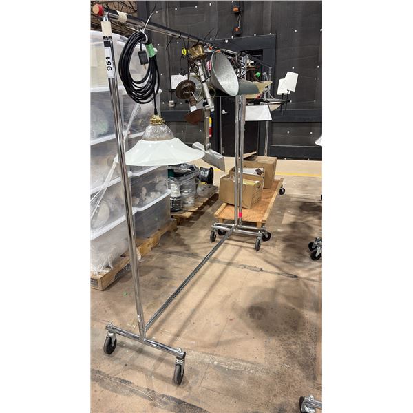 2 ROLLING RACKS OF ASSORTED LIGHT FIXTURES