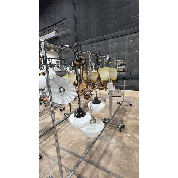 2 ROLLING RACKS OF ASSORTED LIGHT FIXTURES