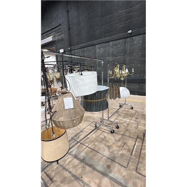 2 ROLLING RACKS OF ASSORTED LIGHT FIXTURES