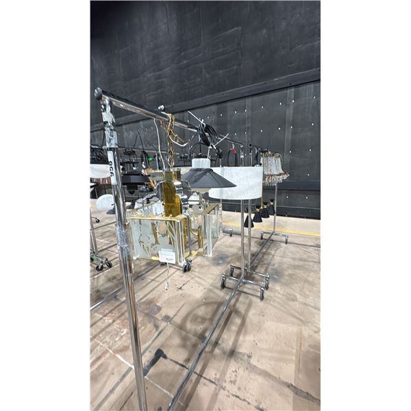 2 ROLLING RACKS OF ASSORTED LIGHT FIXTURES