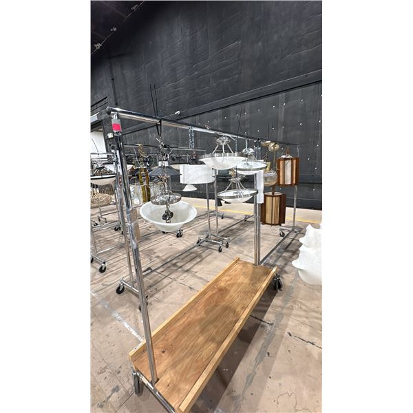 2 ROLLING RACKS OF ASSORTED LIGHT FIXTURES