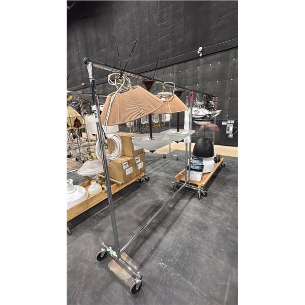 2 ROLLING RACKS OF ASSORTED LIGHT FIXTURES