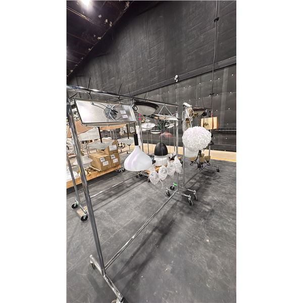 2 ROLLING RACKS OF ASSORTED LIGHT FIXTURES