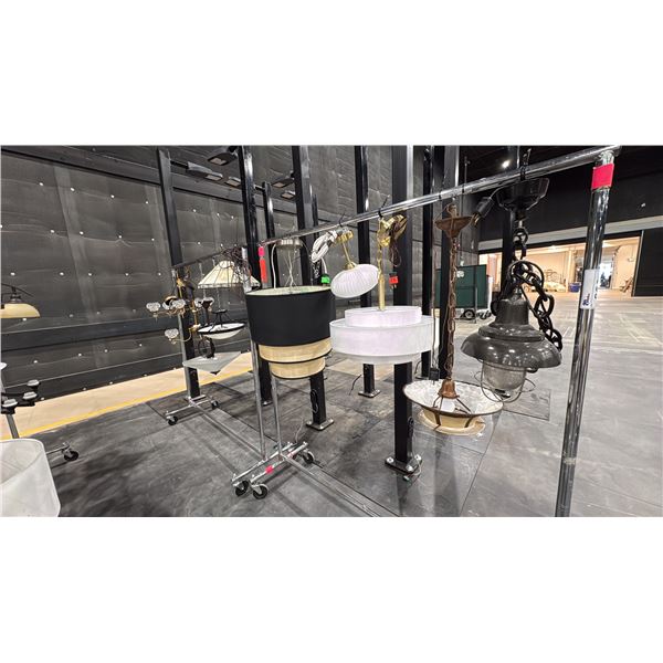2 ROLLING RACKS OF ASSORTED LIGHT FIXTURES