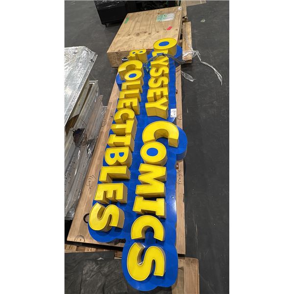 LARGE "ODYSSEY COMICS & COLLECTIBLES" SIGN