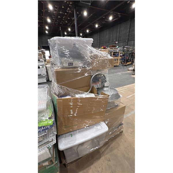 PALLET OF ASSORTED ELECTRICAL HARDWARE, COMPONENTS, PARTS, PROJECTOR & LIGHTS