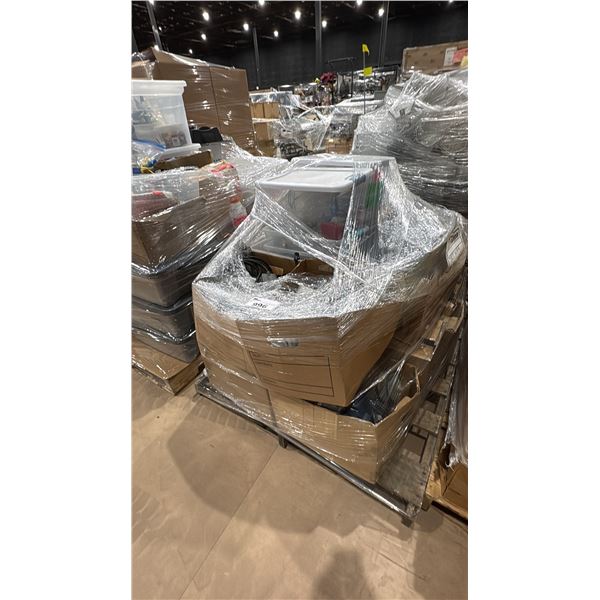 PALLET OF ASSORTED ELECTRICAL COMPONENTS, LIGHTBULBS & ASSORTED LIGHTS