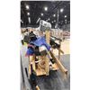 Image 2 : LARGE WOOD CART OF ASSORTED BED FRAME PARTS/SLATS
