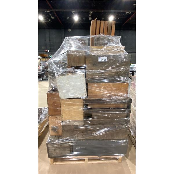 PALLET OF ASSORTED WOODEN STORAGE CRATES