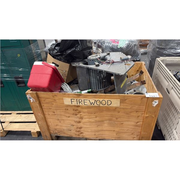 PALLET CRATE OF ASSORTED SCRAP METAL & PLUMBING PIECES