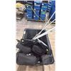 Image 2 : CONTENTS OF MOBILE BIN- RETRACTABLE DISPLAY SIGNS & ASSORTED TUBING *BIN NOT INCLUDED*