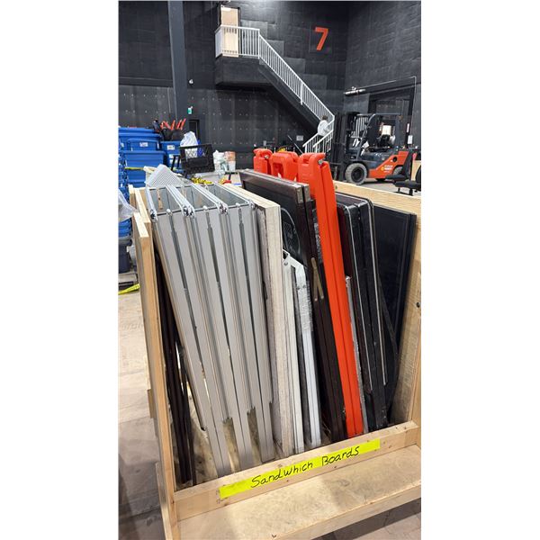 LARGE GROUP OF ASSORTED SANDWICH BOARDS