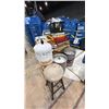 Image 1 : LARGE GROUP OF ASSORTED SET DEC ITEMS- MEGAPHONE, PARTS & HARDWARE, PROPANE TANK, KEGS, BASEBALLS,