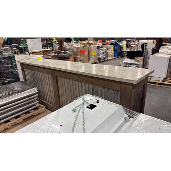 COUNTRY STYLE SERVING/SALES COUNTER WITH STORAGE COMPARTMENTS