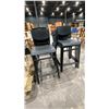 Image 3 : 11 BLACK BAR HEIGHT CHAIRS & 2 GREY CHAIRS