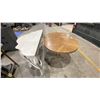 Image 2 : VINTAGE DINING TABLE WITH LEAF & WHITE D SHAPED HALL TABLE