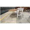 Image 4 : VINTAGE DINING TABLE WITH LEAF & WHITE D SHAPED HALL TABLE