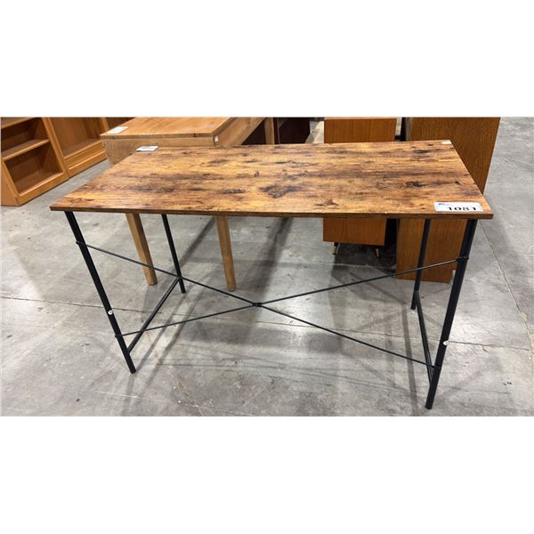 METAL BASE WOOD TOP TABLE