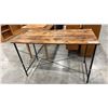 Image 1 : METAL BASE WOOD TOP TABLE