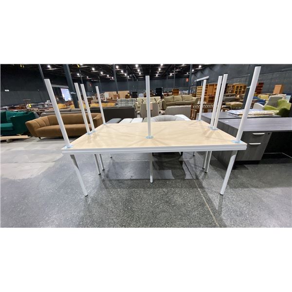 4 WHITE IKEA TABLES & TUB CHAIR