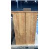 Image 2 : PAIR OF MATCHING WOOD BOOKSHELVES WITH 2 DOOR STORAGE CABINET