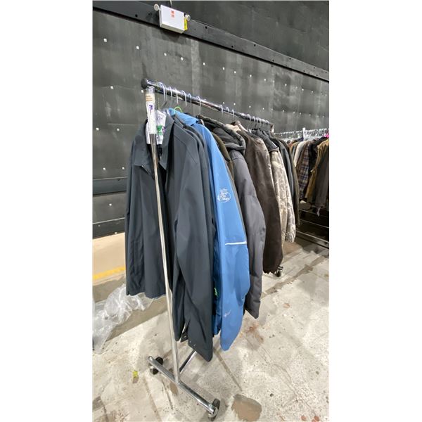 LARGE GROUP OF ASSORTED PRODUCTION COSTUME ITEMS- ASSORTED STYLE JACKETS *RACK NOT INCLUDED*