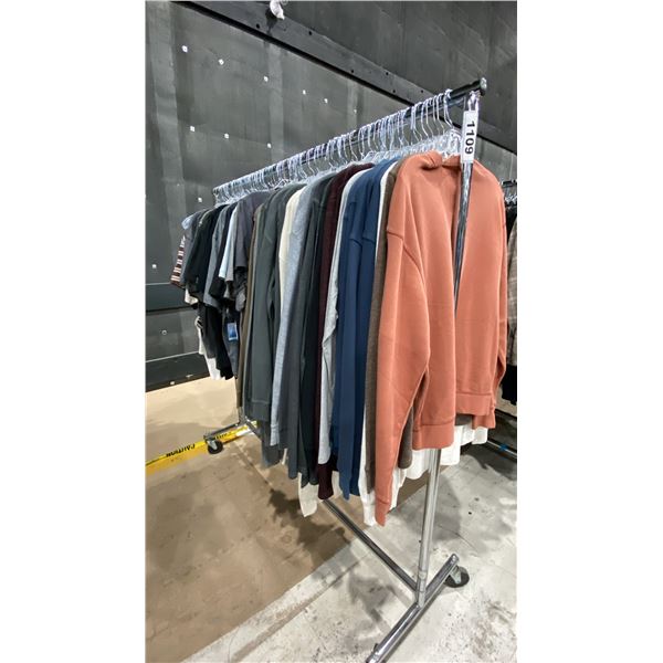 LARGE GROUP OF ASSORTED PRODUCTION COSTUME ITEMS- SWEATERS, LONG SLEEVE SHIRTS & TSHIRTS