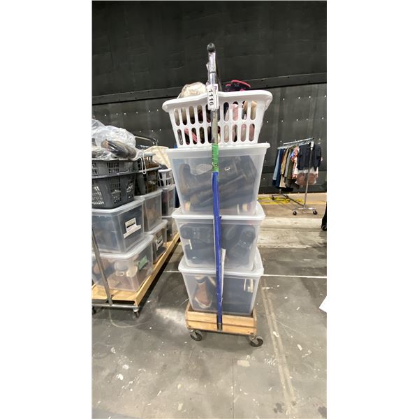 12 BINS OF ASSORTED MENS/WOMENS/CHILDREN SHOES *RACK NOT INCLUDED*