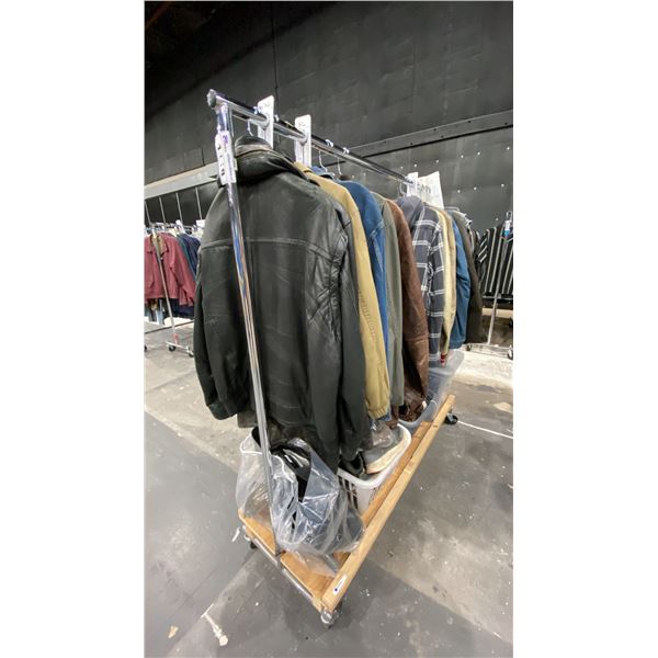 LARGE GROUP OF ASSORTED PRODUCTION COSTUME ITEMS- JACKETS, VESTS, ASSORTED SHOES, CROCKS, BOOTS