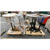 Image 2 : 2 PALLETS OF 8 BAR HEIGHT ROUND TABLES- IDENTICAL BASES, ASSORTED TOPS