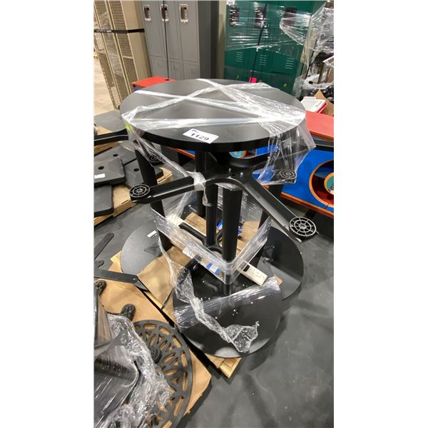 PALLET OF 5 ROUND BLACK BAR HEIGHT TABLES
