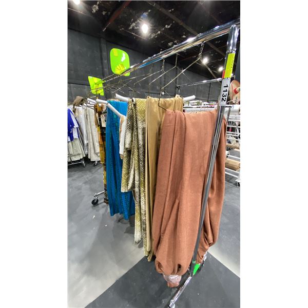 CONTENTS OF RACK- ASSORTED VINTAGE STYLE DRAPES